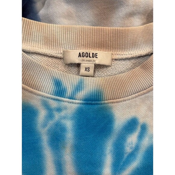 AGOLDE Women Sweatshirt Blue Richie Tie Dye Oversized Balloon Sleeve Pullover XS - Picture 4 of 11